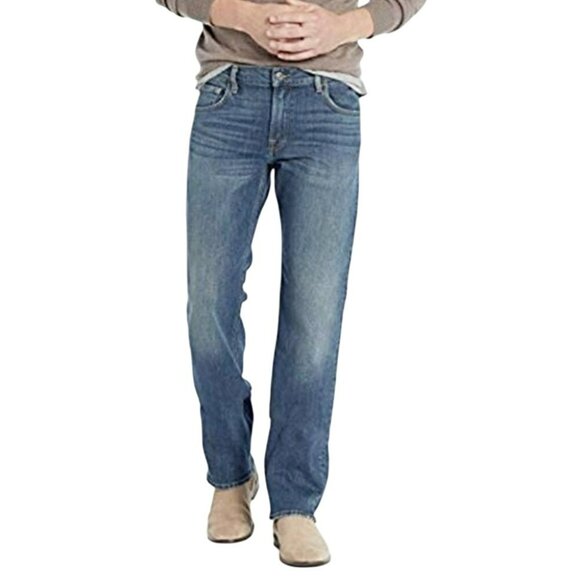 7 For All Mankind Mens RELAXED Distressed Straight-Leg Jeans With Button Fly 34 - Picture 1 of 12